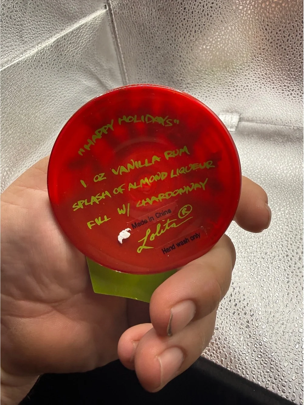Lolita Hand-Painted Happy Holidays Wine Glass